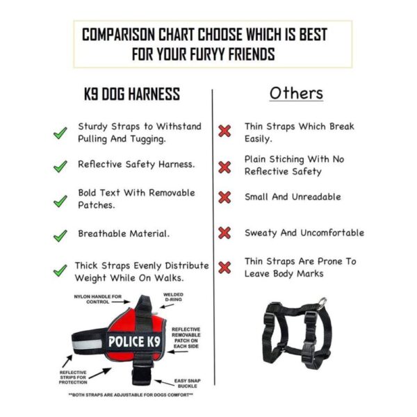 Saway Pet Store K9 Premium Customizable Dog Harness – Red