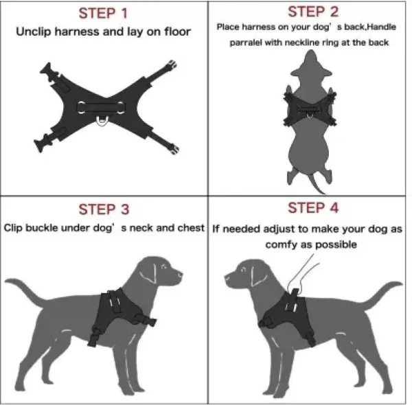 Saway Pet Store Army Dog Harness with Padded Rope Leash Set